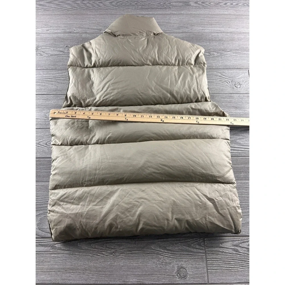 Vintage Pacific Trail Down Puffer Vest Mens Large Tan Ripstop Quilted Full Zip